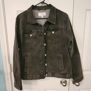 Time and Tru Black Washed Denim Jacket